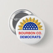 Badge Rond 5 Cm Bouton Démocrates du comté de Bourbon (Devant & derrière)