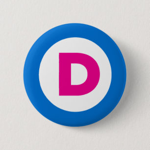 Badge Rond 5 Cm Bouton Democratic