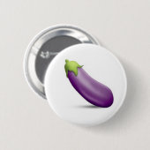 Badge Rond 5 Cm Bouton d'Emoji d'aubergine (Devant & derrière)
