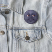 Badge Rond 5 Cm Bouton d'Emoji de lune (En situation)