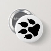 Badge Rond 5 Cm Bouton d'empreinte de patte de chien noir (Devant & derrière)