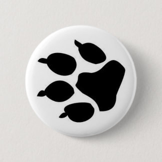 Badge Rond 5 Cm Bouton d'empreinte de patte de chien noir