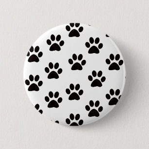 Badge Rond 5 Cm Bouton d'empreintes de pattes de chat