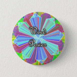 Badge Rond 5 Cm Bouton d'énergie éolienne