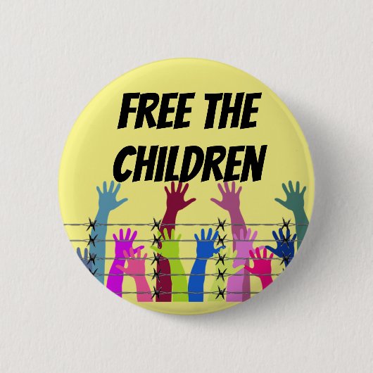 Badge Rond 5 Cm Bouton d'enfants de réfugié (Devant)