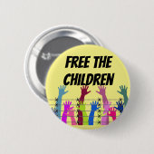 Badge Rond 5 Cm Bouton d'enfants de réfugié (Devant & derrière)