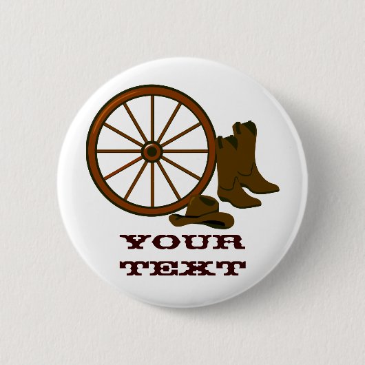 Badge Rond 5 Cm Bouton d'engrenage occidental (Devant)