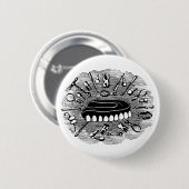 Badge Rond 5 Cm Bouton dentaire (Devant & derrière)