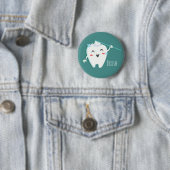 Badge Rond 5 Cm Bouton dentiste des dents de brosse (En situation)