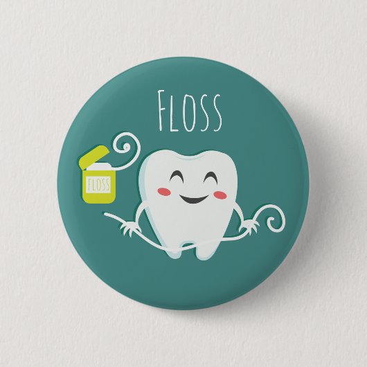 Badge Rond 5 Cm Bouton dentiste des dents de brosse (Devant)