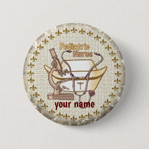 Badge Rond 5 Cm Bouton d'épingle Collage de l'infirmière pédiatriq