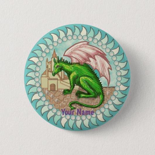 Badge Rond 5 Cm Bouton d'épingle D Dragon (Devant)