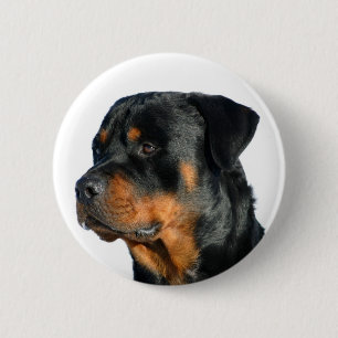 Badge Rond 5 Cm Bouton d'épingle de chien noir et Brown de l'aime
