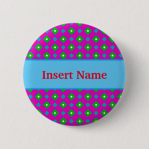 Badge Rond 5 Cm Bouton d'épingle de nom Customisé lumineux
