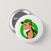 Badge Rond 5 Cm Bouton d'épingle du dessin animé Chimp (Devant & derrière)
