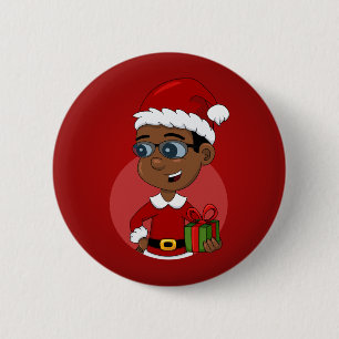 Badge Rond 5 Cm Bouton d'épingle du dessin animé de Noël