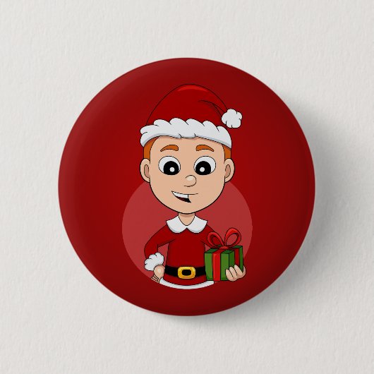 Badge Rond 5 Cm Bouton d'épingle du dessin animé de Noël (Devant)
