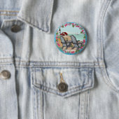 Badge Rond 5 Cm Bouton d'épingle du phare Floral Noon (En situation)