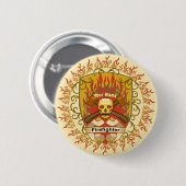 Badge Rond 5 Cm Bouton d'épingle du pompier du Bouclier crânien (Devant & derrière)