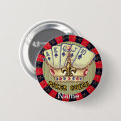 Badge Rond 5 Cm Bouton d'épingle Poker Queen (Devant & derrière)