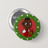 Badge Rond 5 Cm Bouton d'épingle pour bébé de Noël (Devant & derrière)