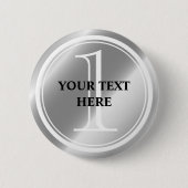 Badge Rond 5 Cm Bouton d'épingle ronde 1er prix d'argent (Devant)