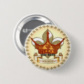 Badge Rond 5 Cm Bouton d'épingle Royal Queen Mother (Devant & derrière)