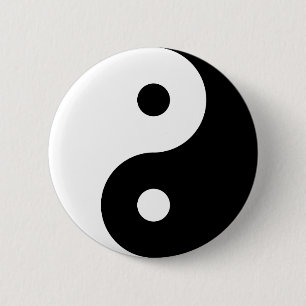Badge Rond 5 Cm Bouton d'épingle Yin-Yang