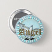 Badge Rond 5 Cm bouton d'épinglette de Angel Dove chrétienne (Devant & derrière)