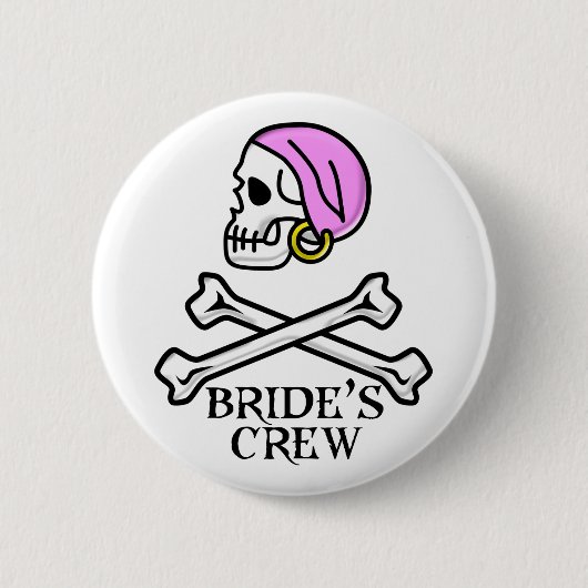 Badge Rond 5 Cm Bouton d'équipage d'une mariée pirate (Devant)