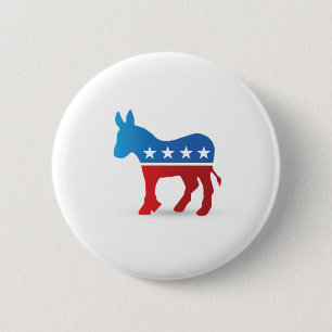 Badge Rond 5 Cm Bouton des démocrates Donkey