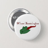 Badge Rond 5 Cm Bouton des elfes de Père Noël (Devant & derrière)