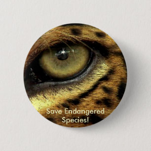 Badge Rond 5 Cm Bouton des espèces menacées de leopard