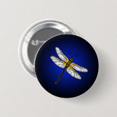 Badge Rond 5 Cm Bouton des libellules Bleu foncé (Devant & derrière)