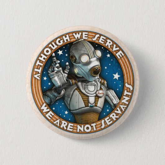 Badge Rond 5 Cm Bouton des syndicats des robots (Devant)