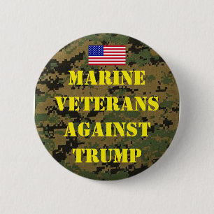 Badge Rond 5 Cm Bouton des vétérans de la marine contre Trump