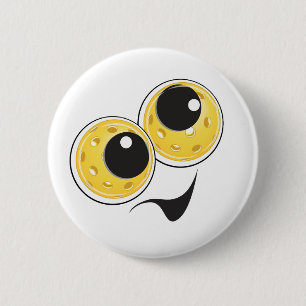 Badge Rond 5 Cm Bouton des yeux de googly Pickleball