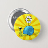 Badge Rond 5 Cm Bouton d'ESCARGOT de TOURNESOL (Devant & derrière)