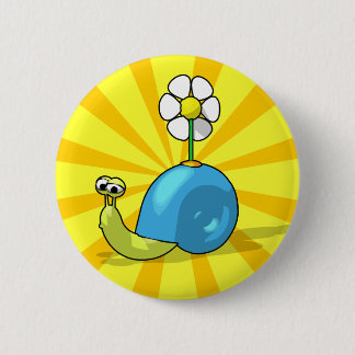 Badge Rond 5 Cm Bouton d'ESCARGOT de TOURNESOL
