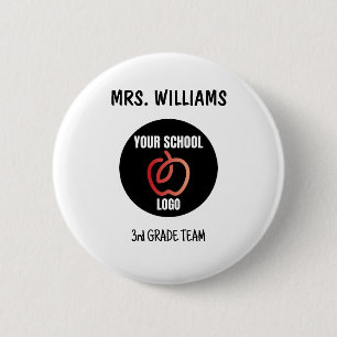 Badge Rond 5 Cm Bouton d'étiquette du logo de l'enseignant de l'éc