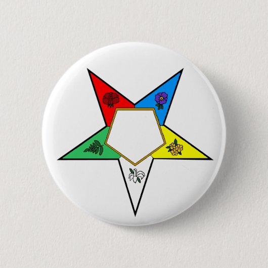 Badge Rond 5 Cm Bouton d'étoile de fleur d'OES (Devant)