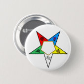Badge Rond 5 Cm Bouton d'étoile de fleur d'OES (Devant & derrière)