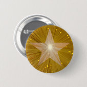 Badge Rond 5 Cm Bouton d'étoile de "or" (Devant & derrière)