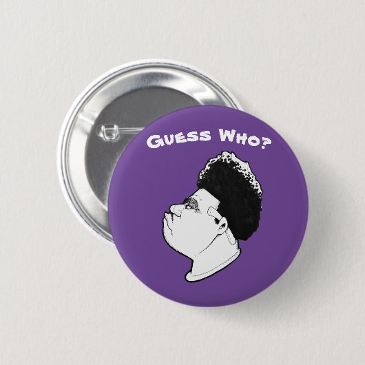 Badge Rond 5 Cm Bouton Devinez qui (Devant & derrière)