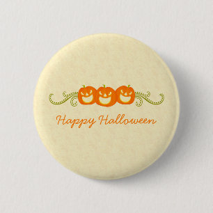 Badge Rond 5 Cm Bouton d'Halloween Citrouille joyeuse