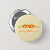 Badge Rond 5 Cm Bouton d'Halloween Citrouille joyeuse (Devant & derrière)