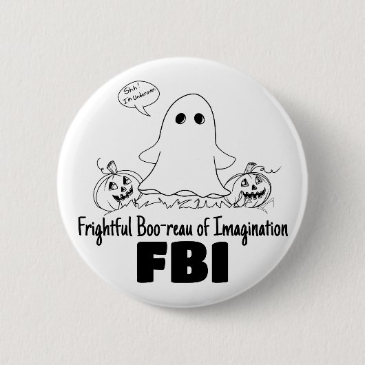 Badge Rond 5 Cm Bouton d'Halloween du FBI caché (Devant)