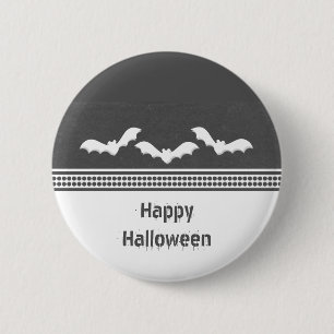 Badge Rond 5 Cm Bouton d'Halloween Grisé, gris foncé