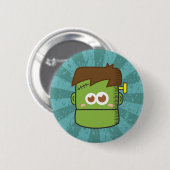 Badge Rond 5 Cm Bouton d'Halloween monstre de Cute Frankenstein (Devant & derrière)