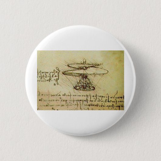 Badge Rond 5 Cm Bouton d'hélicoptère de Davinci (Devant)